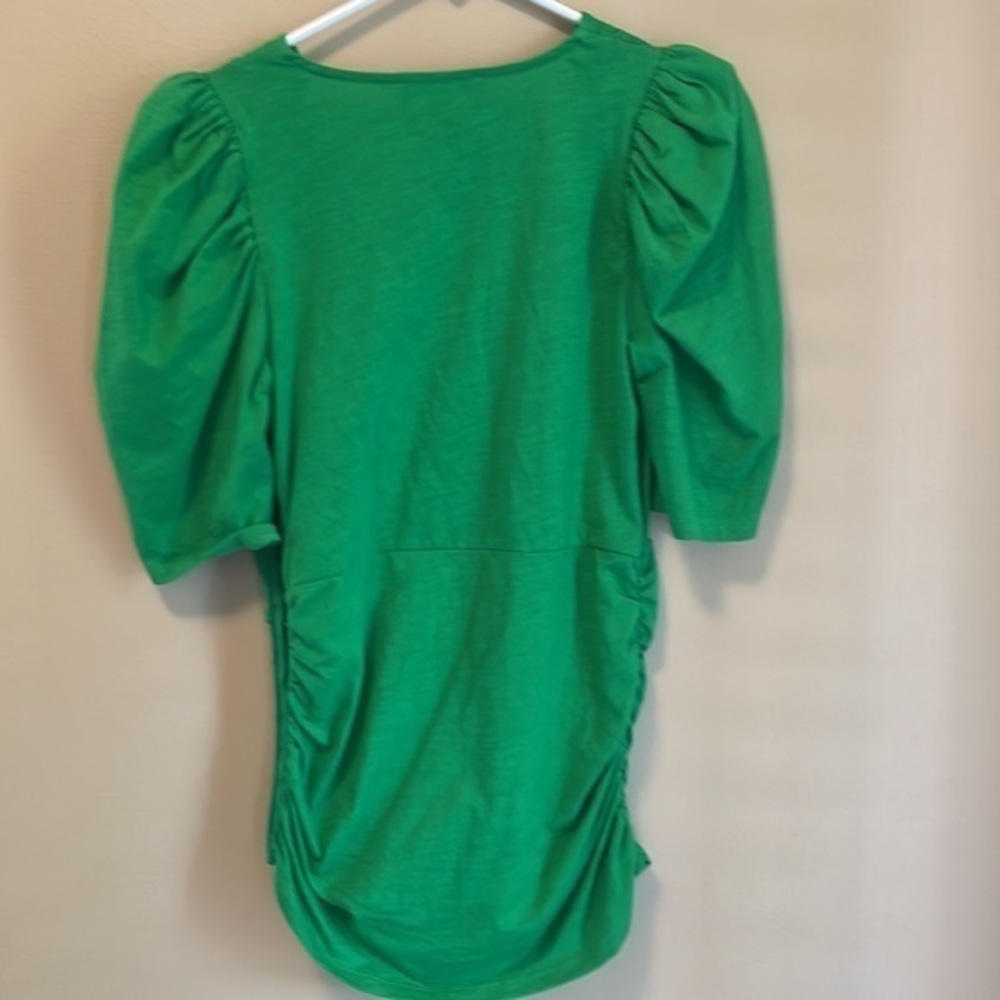 INC Green V Neck Ruched Top - Picture 6 of 10